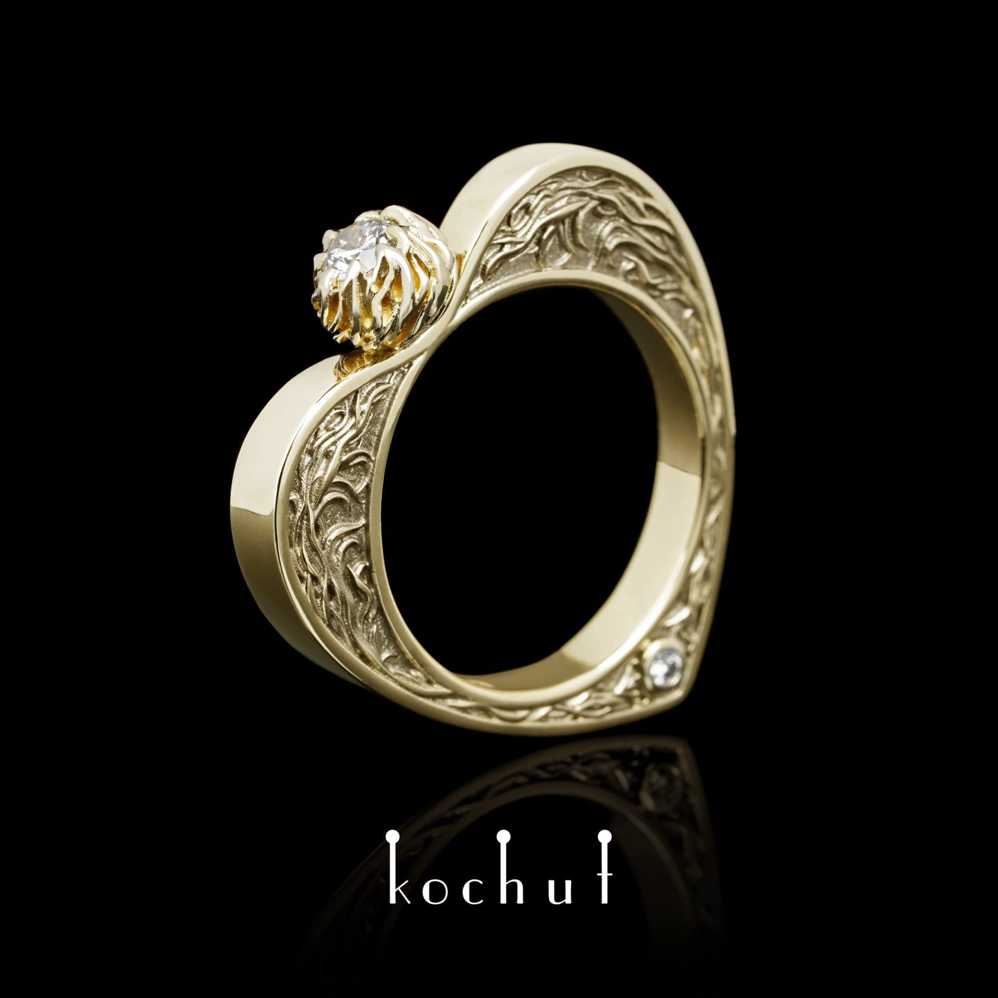 Herz Verliebt - Ring aus Gelbgold mit Diamanten