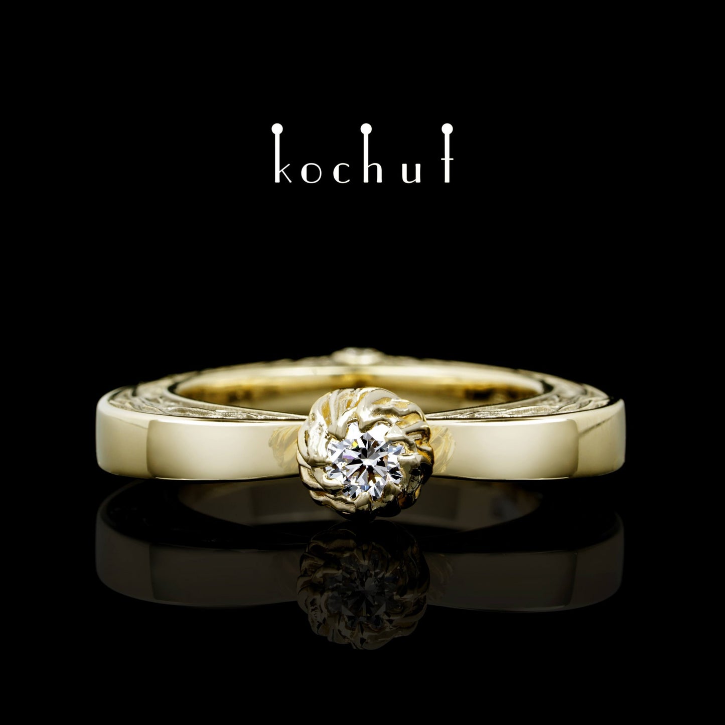 Herz Verliebt - Ring aus Gelbgold mit Diamanten