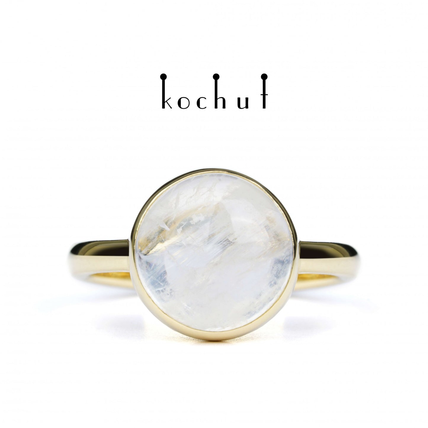 Supermoon — Ring aus Gelbgold mit Mondstein
