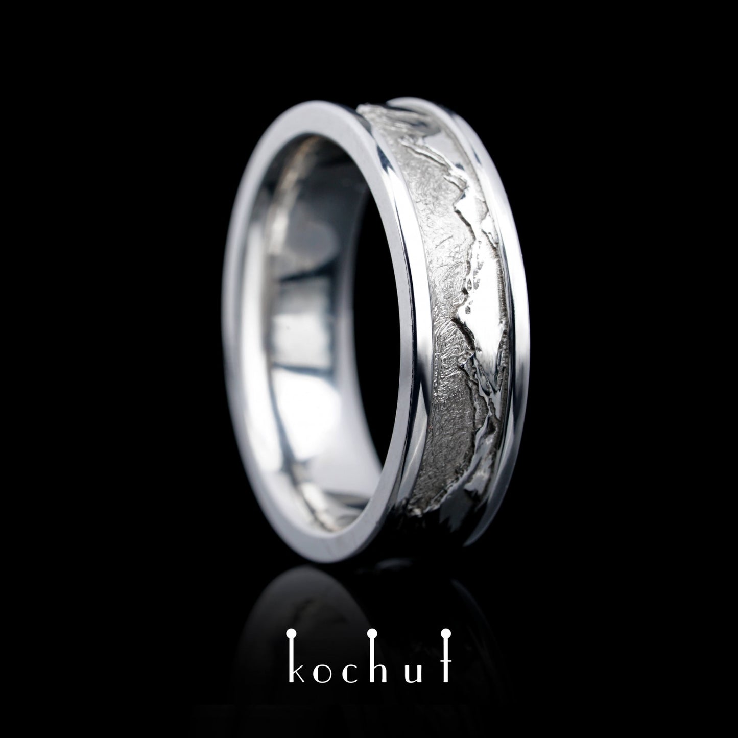 Peaks of Love — Silberhochzeitssilberring, beschichtet mit weißem Rhodium