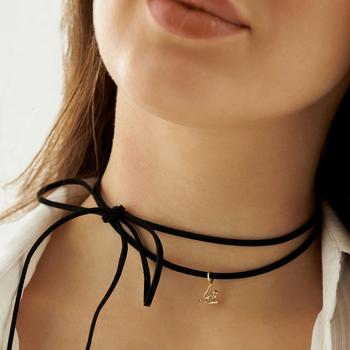 Vögelchen — Anhänger aus Weißgold 14K
