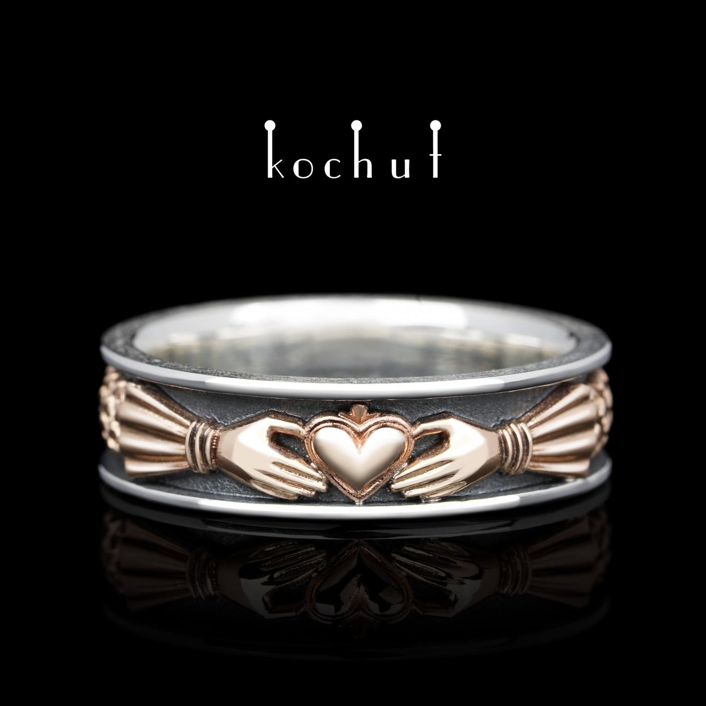 Heart of the Marquist — Ring aus oxidiertem Silber und Rotgold