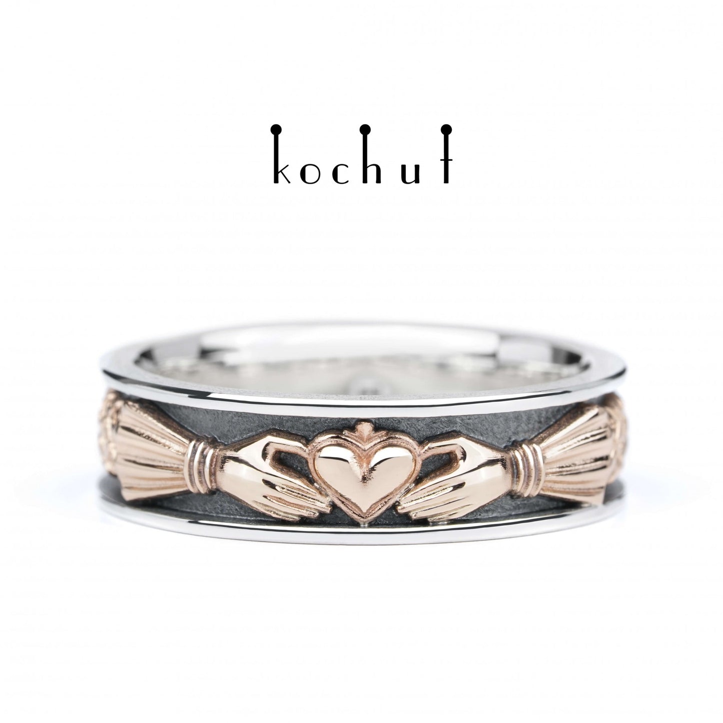 Heart of the Marquist — Ring aus oxidiertem Silber und Rotgold