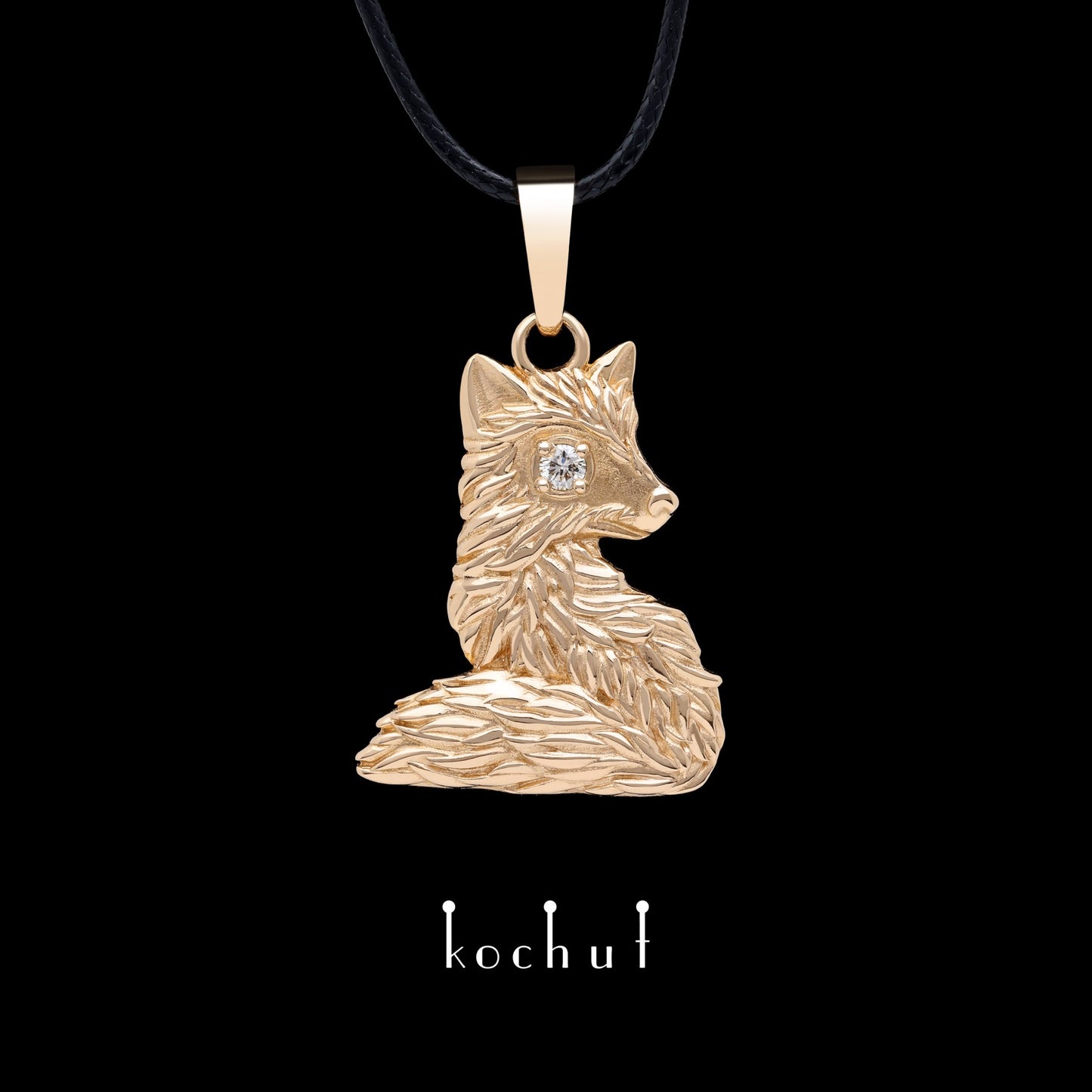 Kleiner Fuchs – Anhänger aus Rotgold mit Diamant