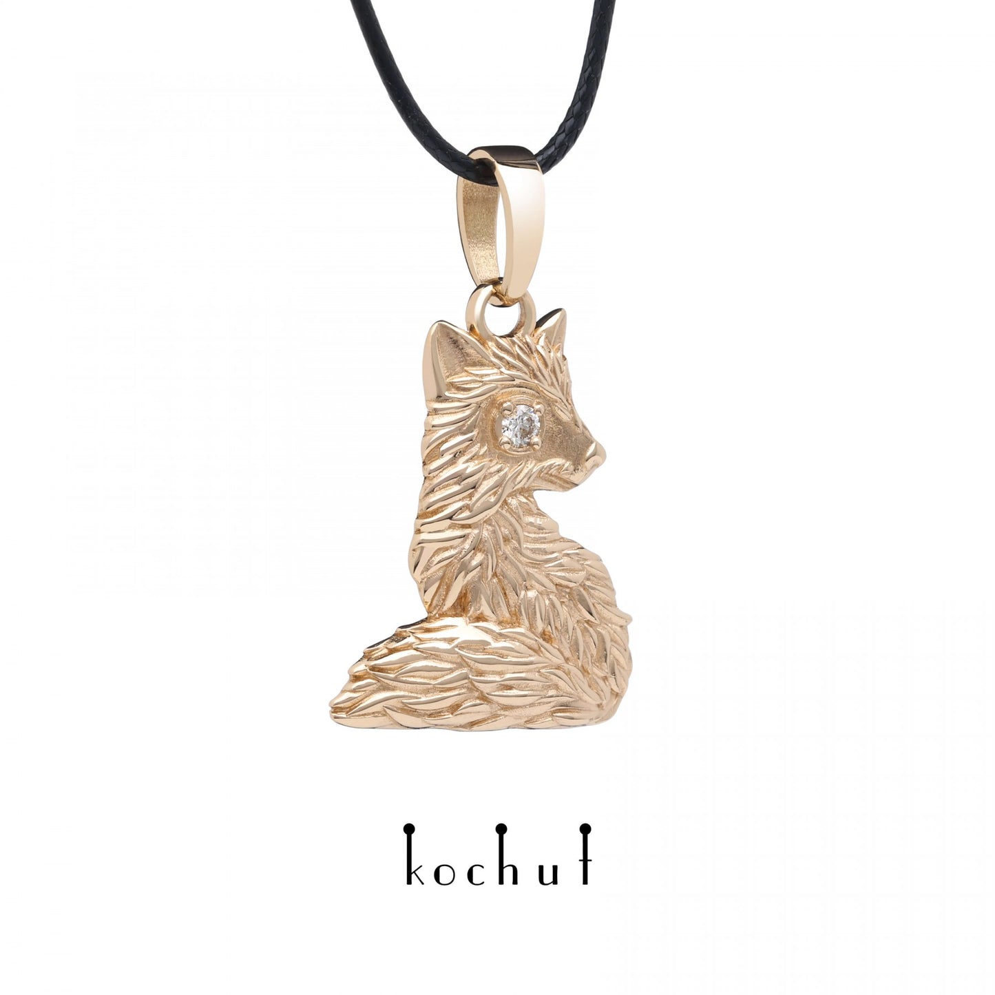 Kleiner Fuchs – Anhänger aus Rotgold mit Diamant