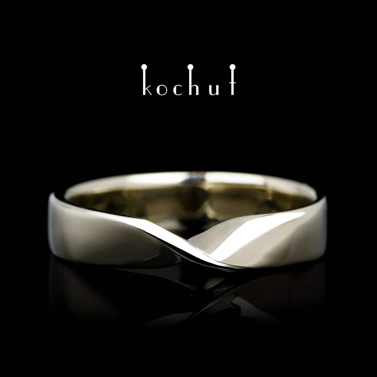 Möbiusband: breit — Ehering aus Weißgold (3.9 mm)