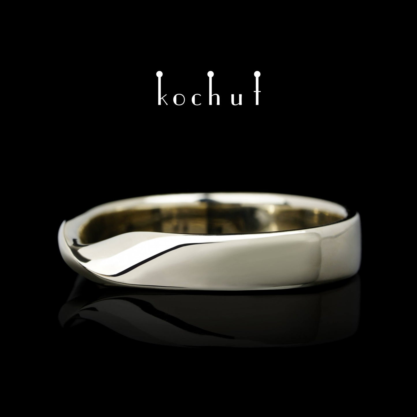 Möbiusband: breit — Ehering aus Weißgold (3.9 mm)