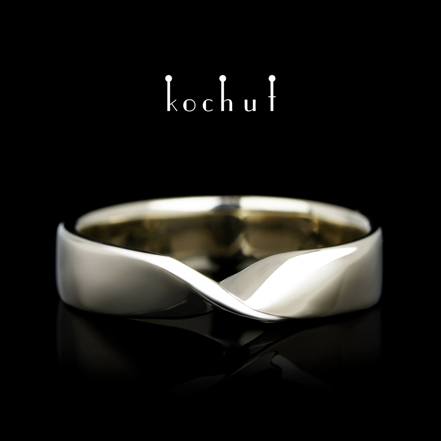 Möbiusband: breit — Ehering aus Weißgold (4.4 mm)