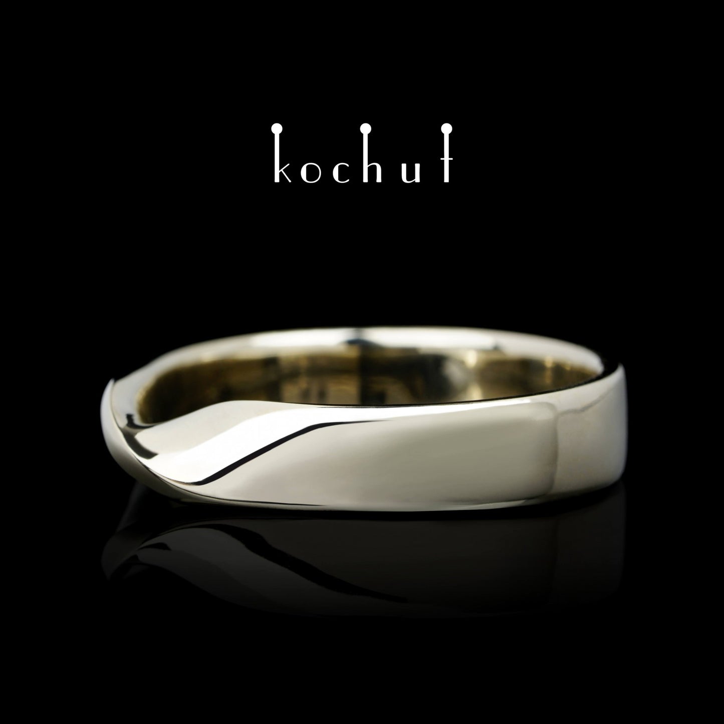 Möbiusband: breit — Ehering aus Weißgold (4.4 mm)