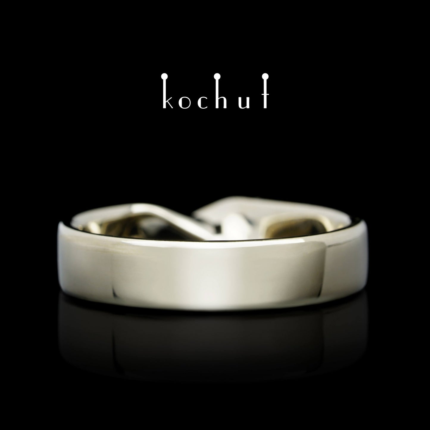 Möbiusband: breit — Ehering aus Weißgold (4.4 mm)
