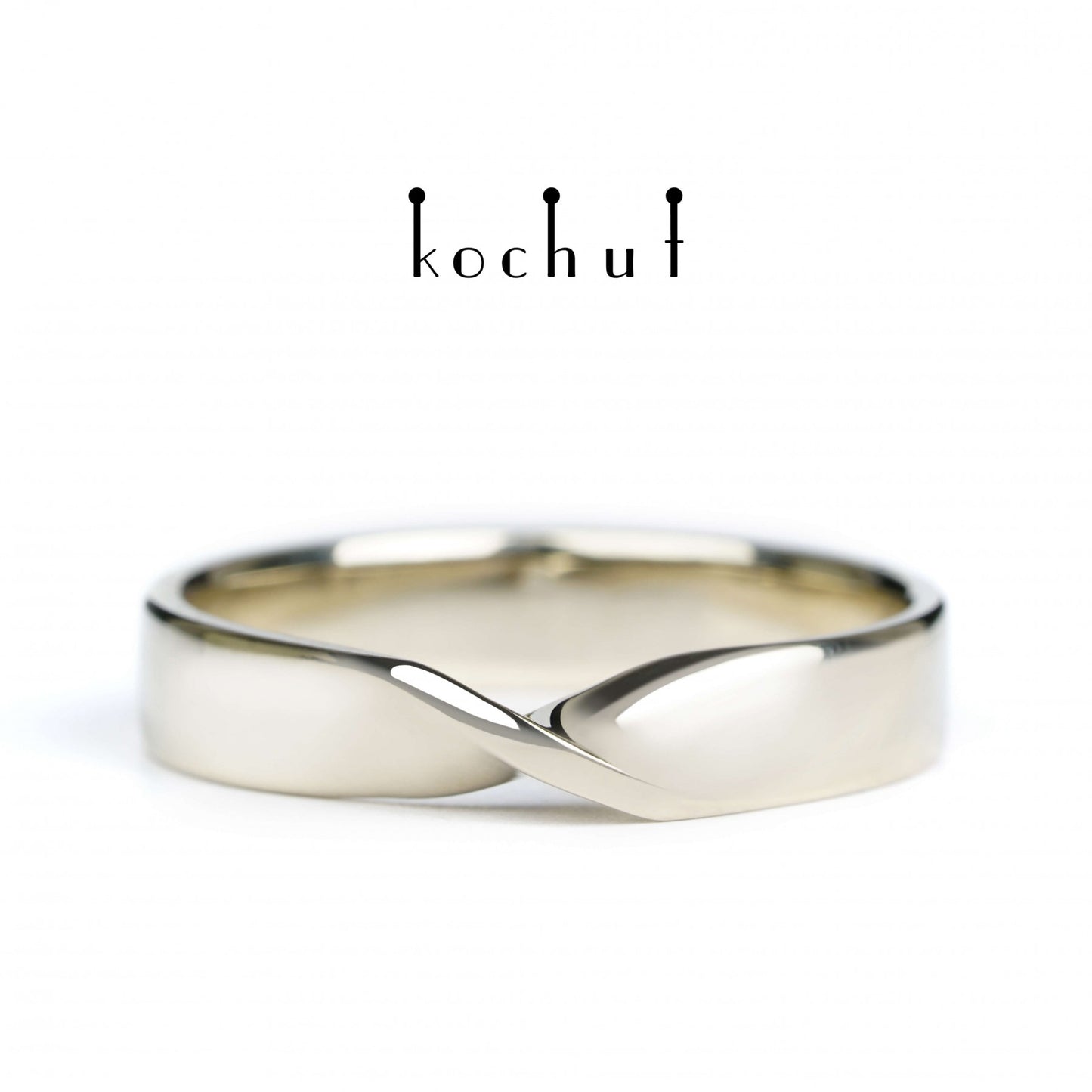 Möbiusband: breit — Ehering aus Weißgold (3.9 mm)