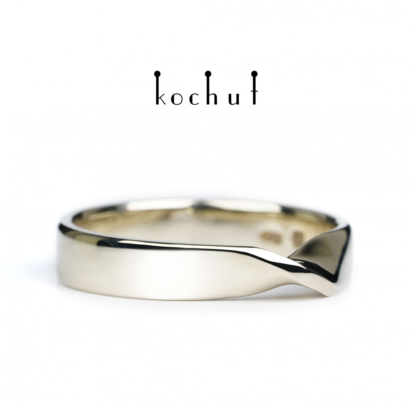 Möbiusband: breit — Ehering aus Weißgold (3.9 mm)