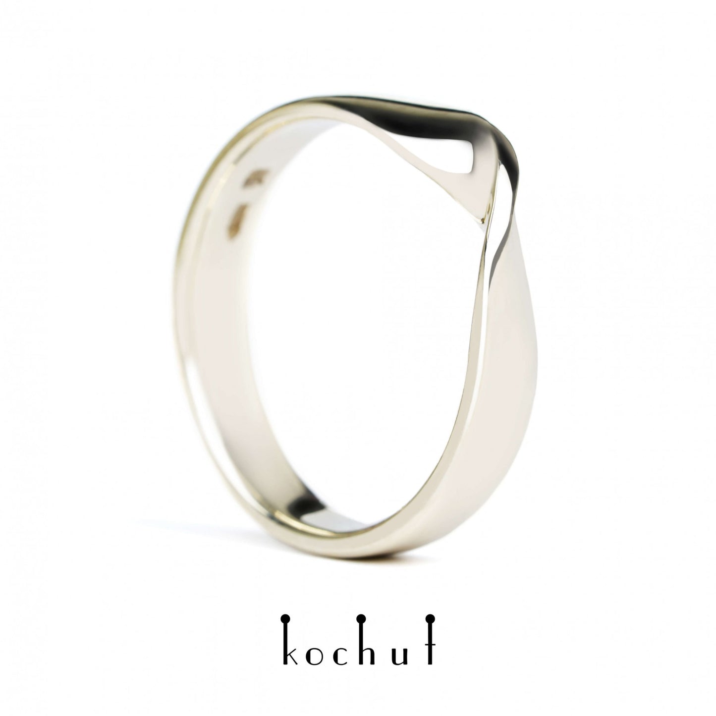 Möbiusband: breit — Ehering aus Weißgold (3.9 mm)