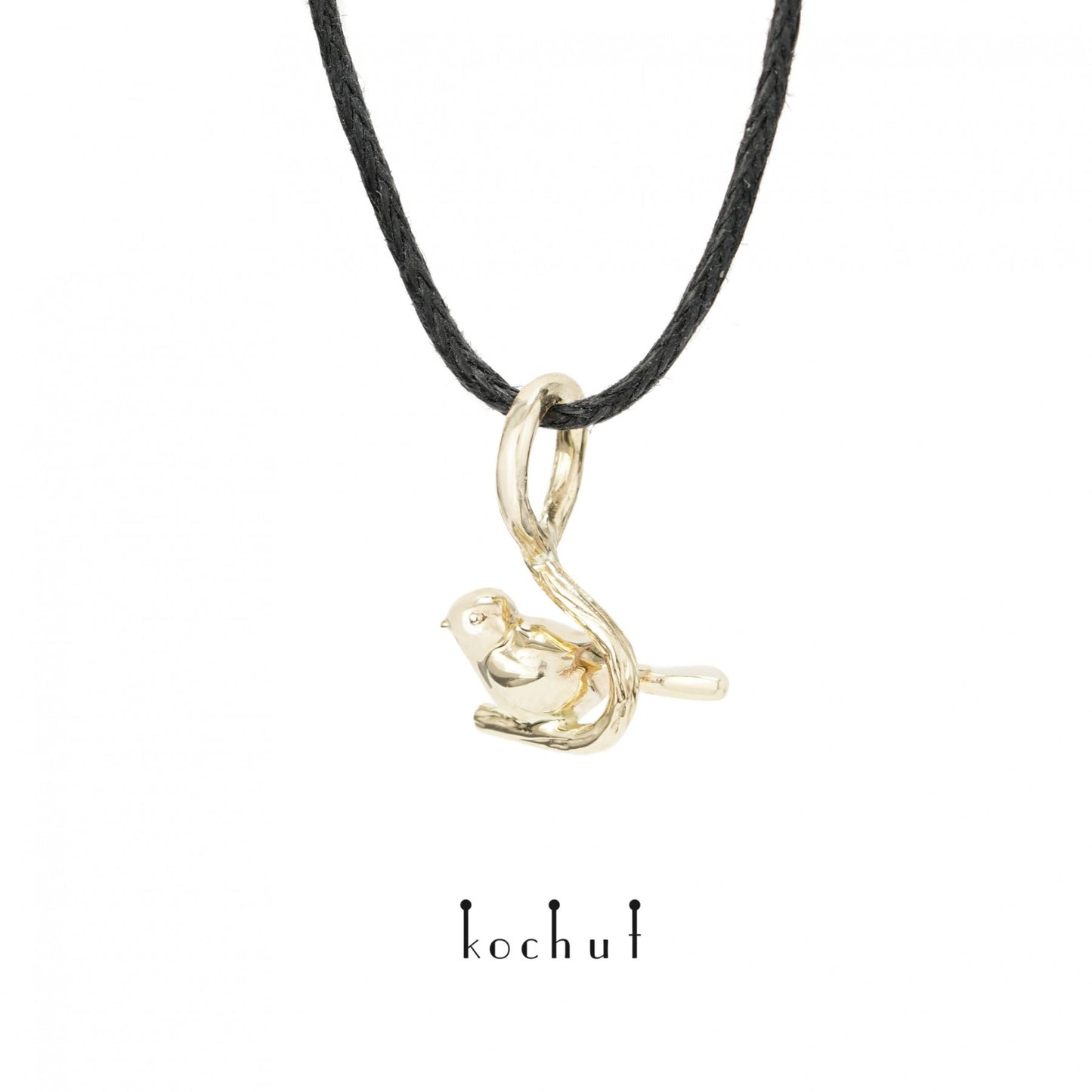 Vögelchen — Anhänger aus Gelbgold 14K