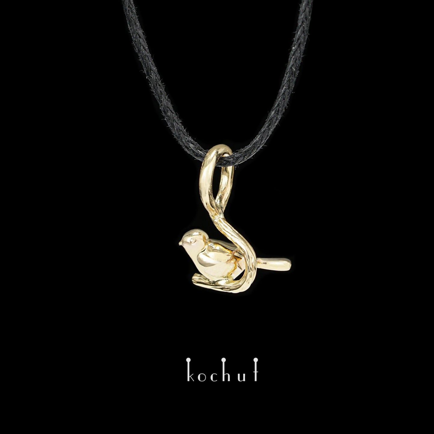 Vögelchen — Anhänger aus Gelbgold 14K