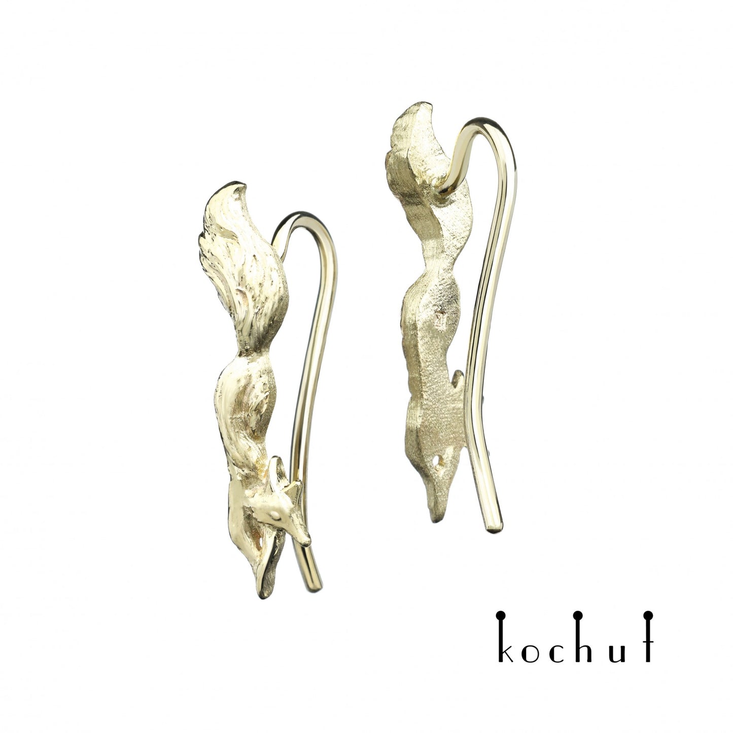 Kleiner Fuchs – Gelbgold-Ohrklemmen
