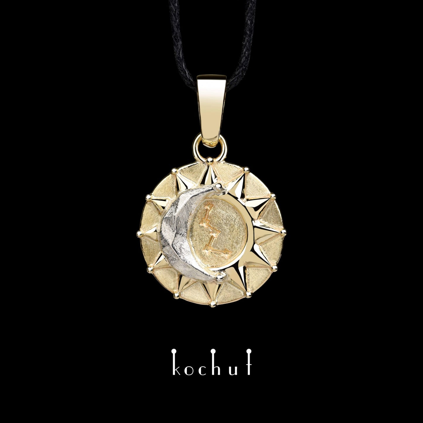 Sun and Moon — Anhänger aus Gelbgold und Silber