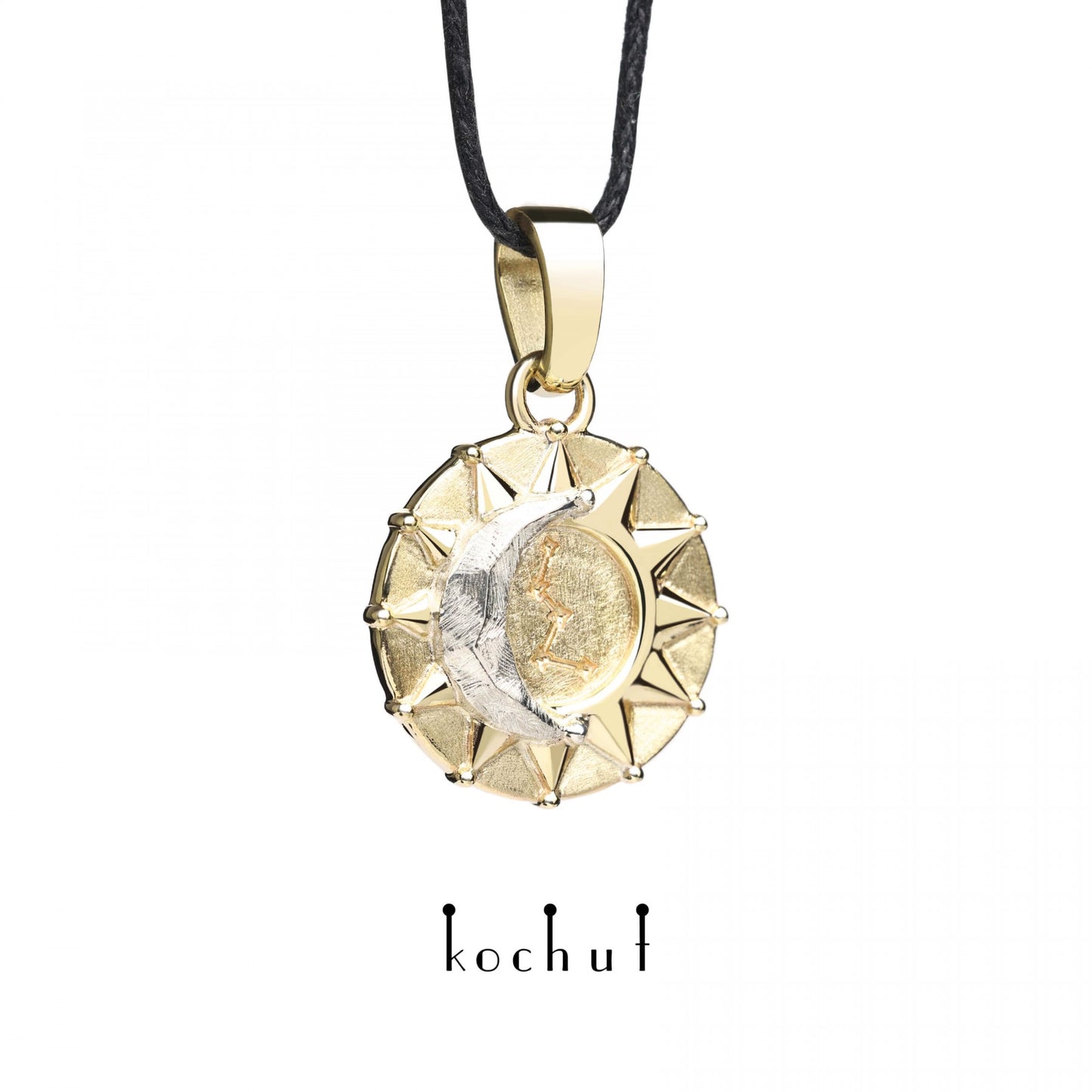 Sun and Moon — Anhänger aus Gelbgold und Silber