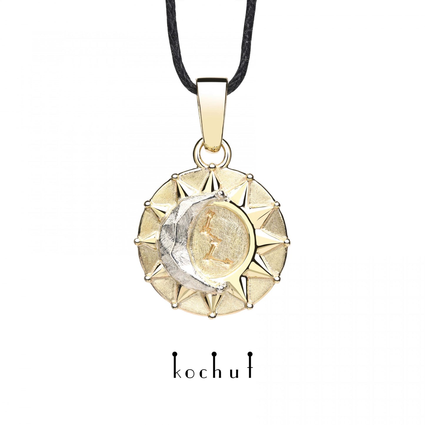 Sun and Moon — Anhänger aus Gelbgold und Silber