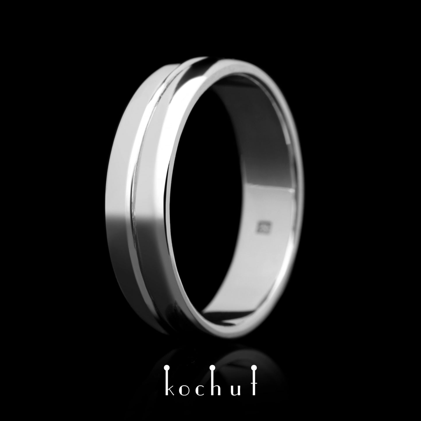 Achse der Liebe — Verlobungsring aus Weißgold, platiert mit weißem Rhodium