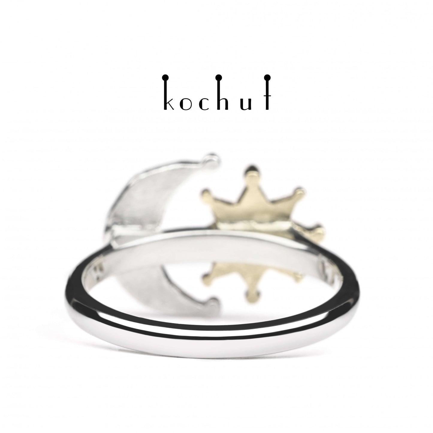 Sun and Moon — Ring aus Gelbgold und Silber