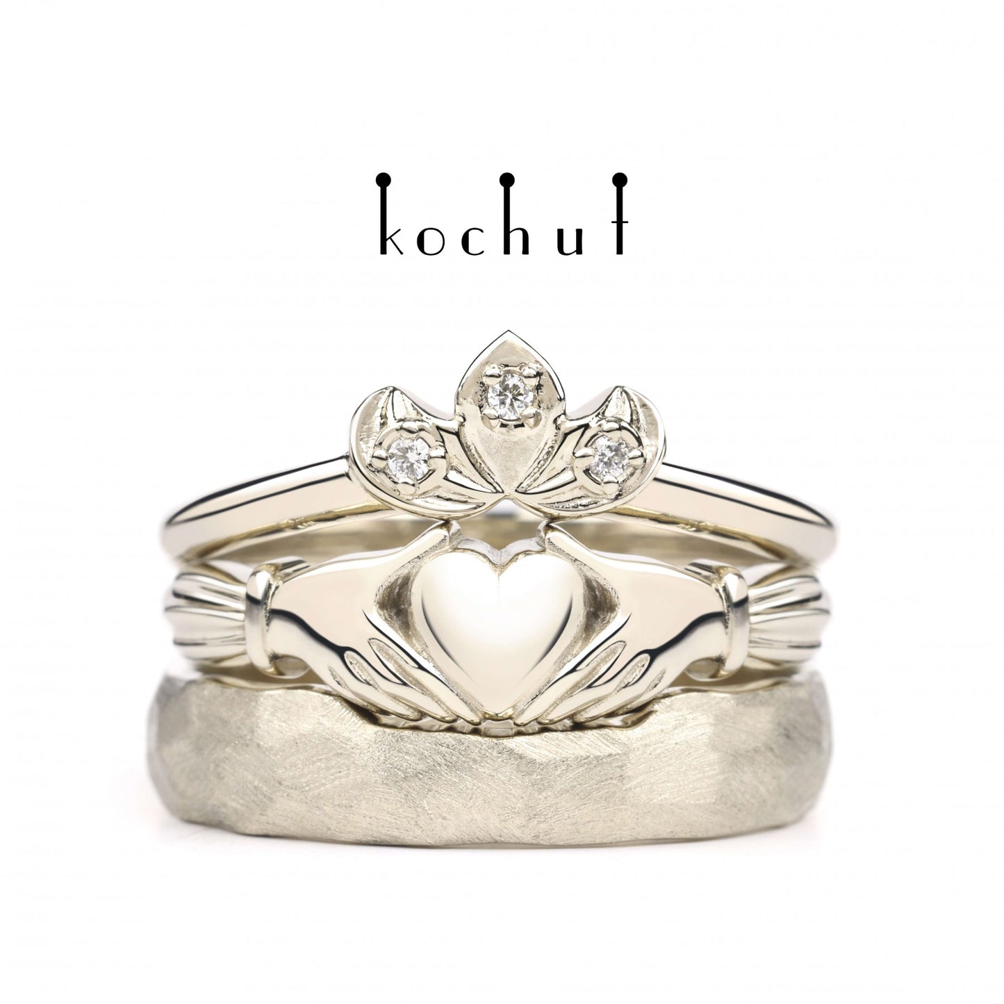 Claddachian — Schmuckset aus Weißgold mit Diamanten
