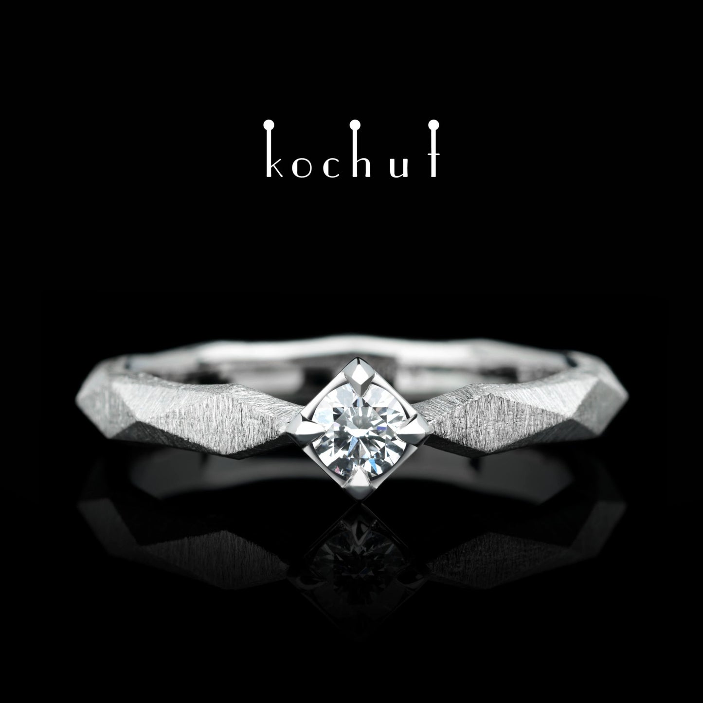 Meine Königin - Verlobungsring aus Platin mit Diamant (0,13 ct)