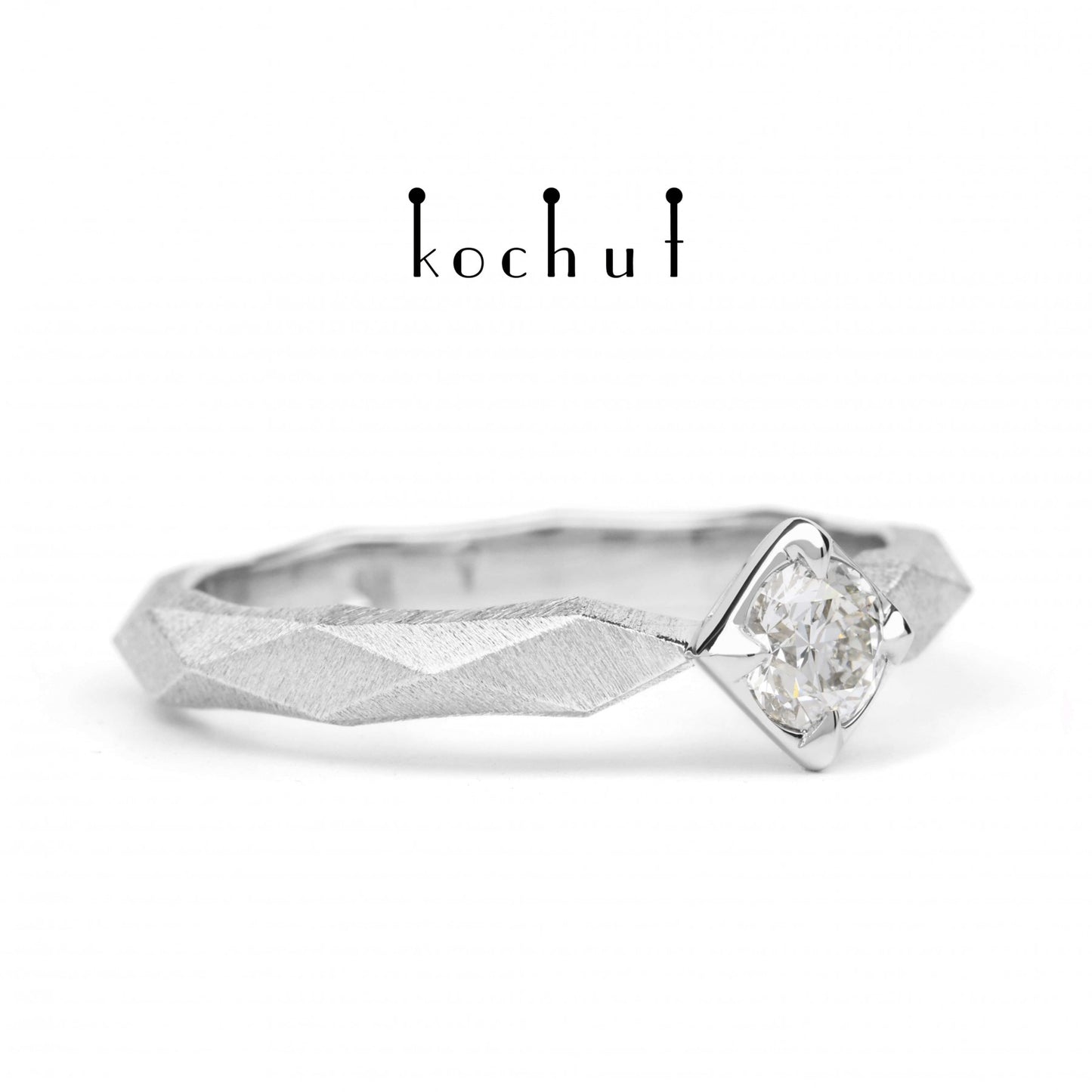 Meine Königin - Verlobungsring aus Weißgold mit Diamant und mit Rhodium überzogen (0,25 ct)