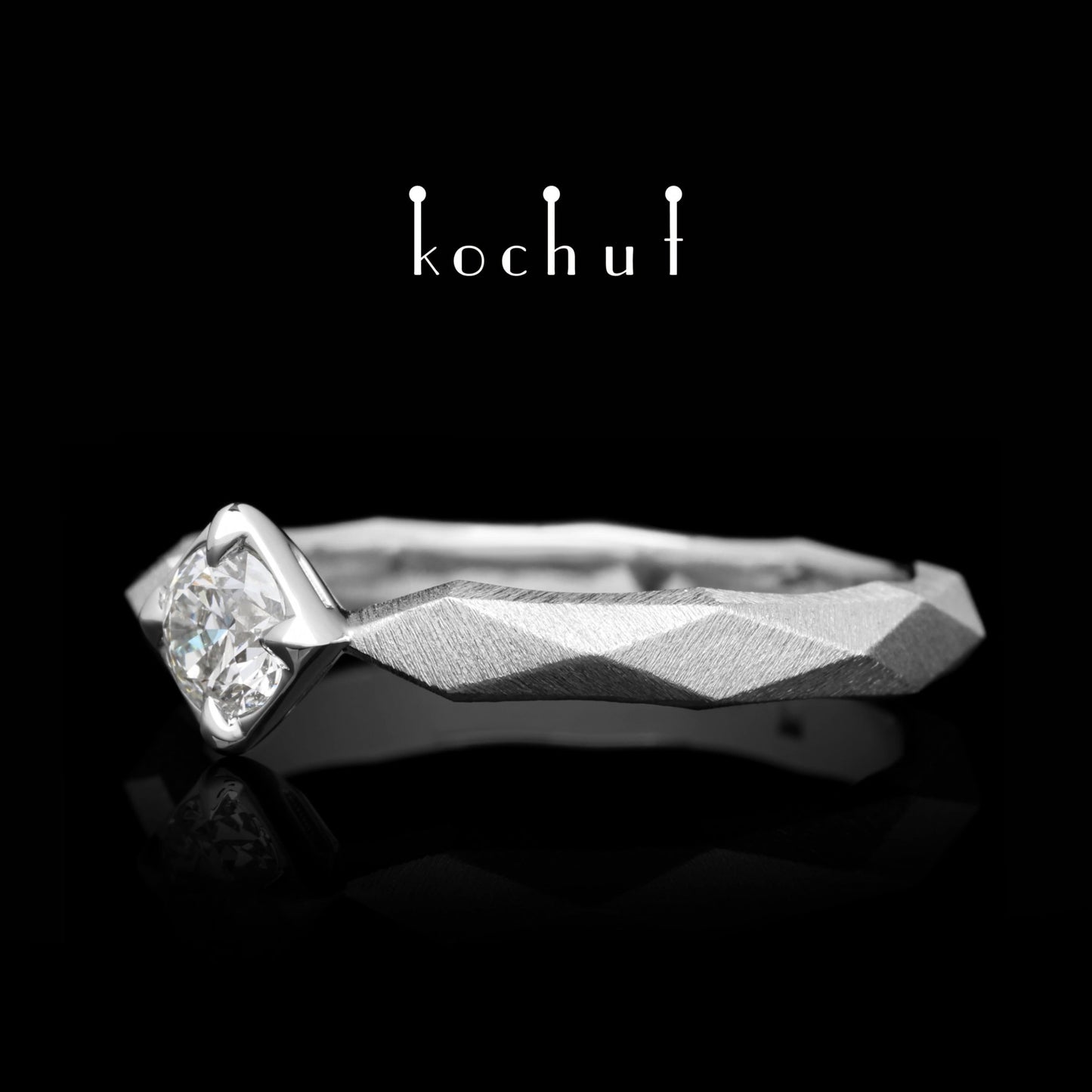 Meine Königin - Verlobungsring aus Weißgold mit Diamant und mit Rhodium überzogen (0,25 ct)