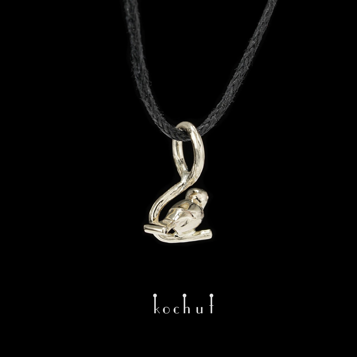 Vögelchen — Anhänger aus Weißgold 14K