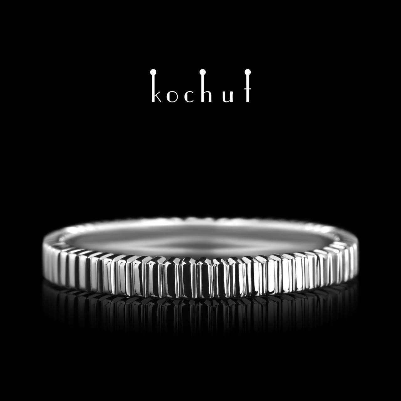 Standhaftigkeit — ein Ring aus Weißgold, rhodiniert mit Weißrhodium