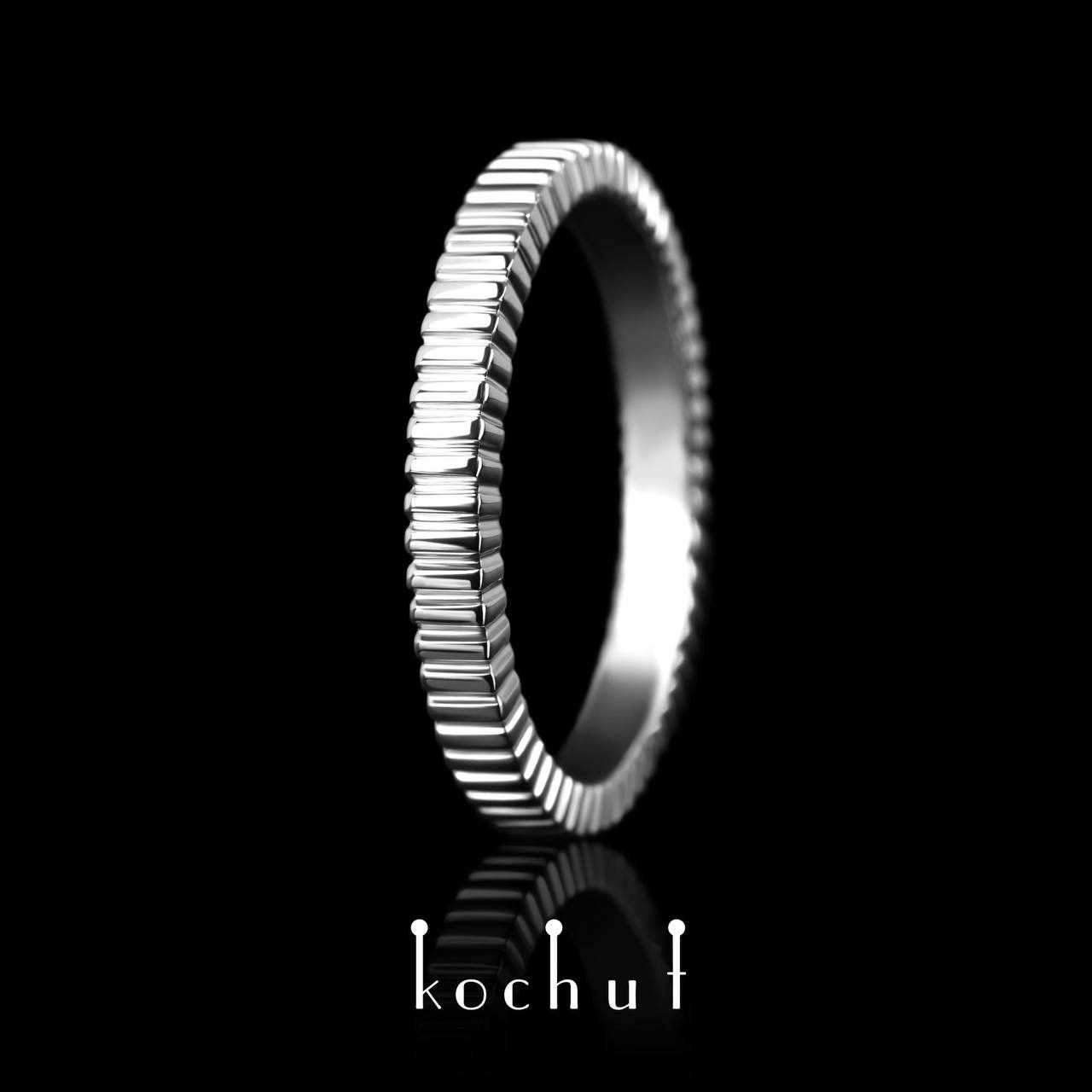 Standhaftigkeit — ein Ring aus Weißgold, rhodiniert mit Weißrhodium