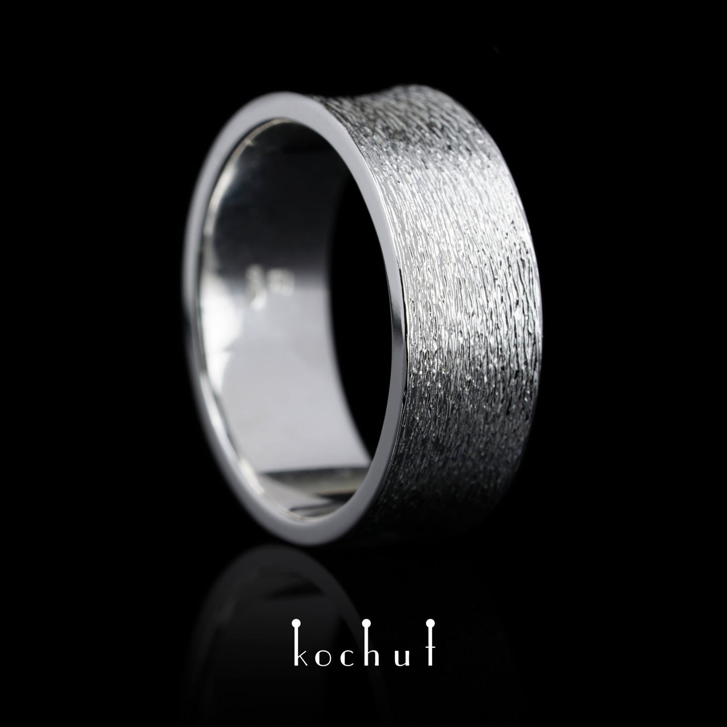 Titans — Ehering aus Weißgold, überzogen mit weißem Rhodium