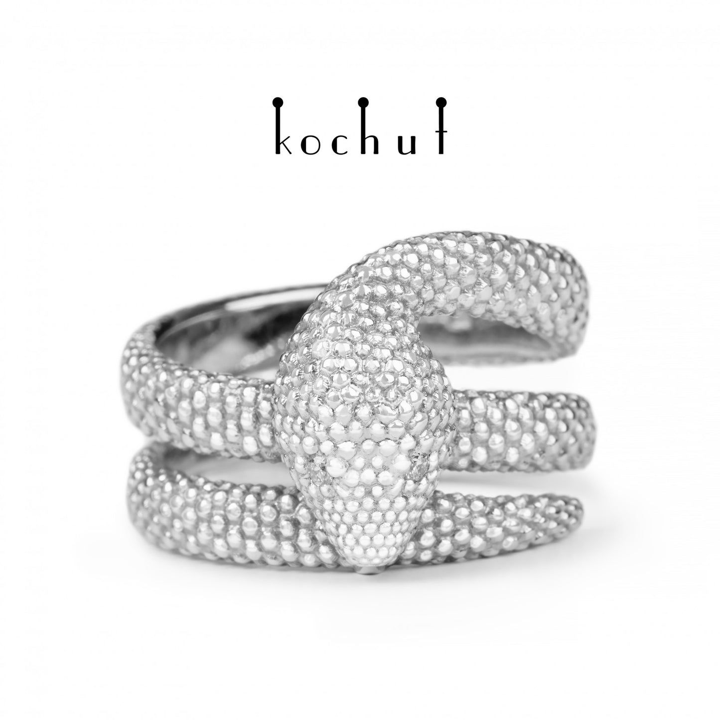 Die Liebe der Zügellosen - Ring aus Weißgold mit Diamanten und mit Rhodium überzogen