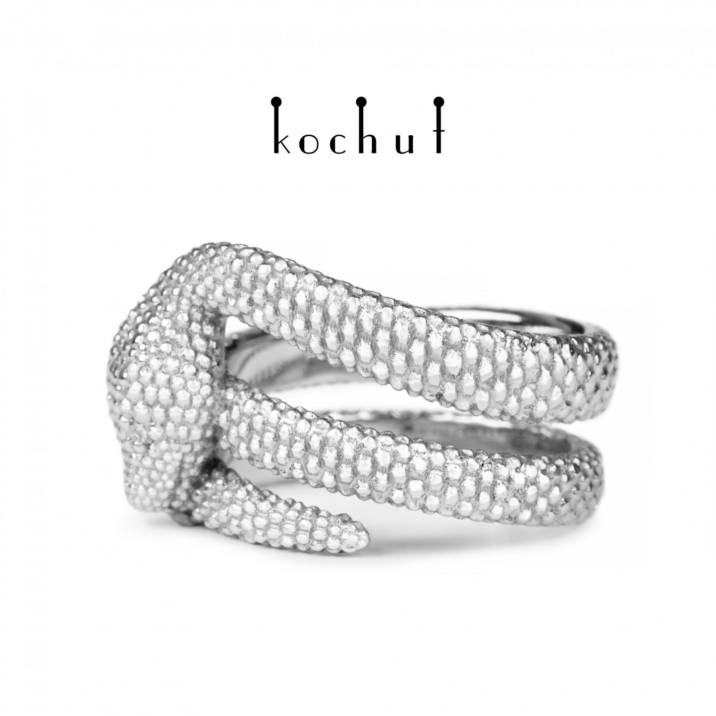 Die Liebe der Zügellosen - Ring aus Weißgold mit Diamanten und mit Rhodium überzogen