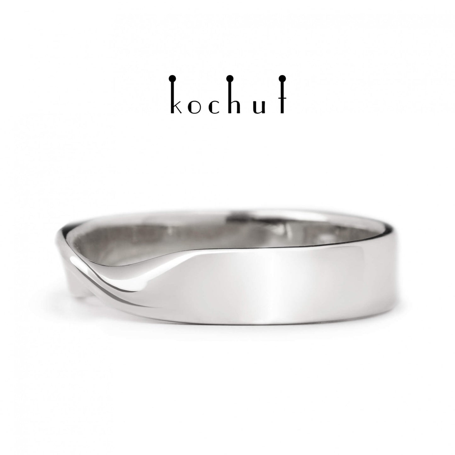 Möbiusband: breit — Ehering aus Weißgold, beschichtet mit weißem Rhodium (4.4 mm)