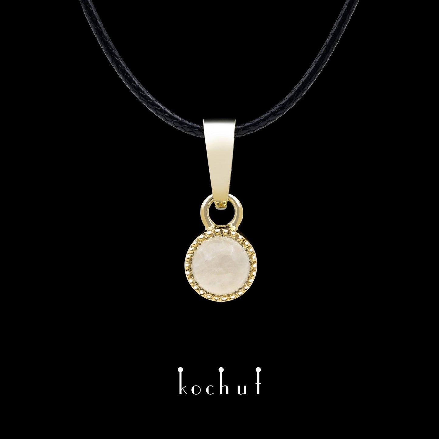 Jupiter — Anhänger aus Gelbgold mit Mondstein