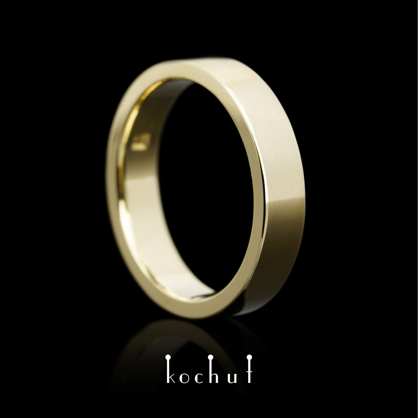 Minimalismus — Ehering aus Gelbgold