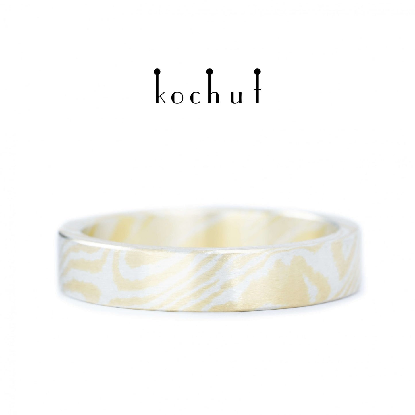 Kanso – Mokume-Ehering aus Silber und Gelbgold
