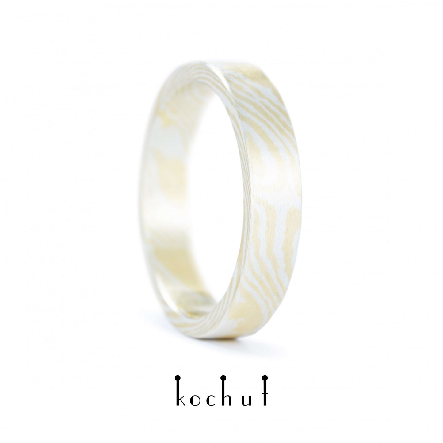 Kanso – Mokume-Ehering aus Silber und Gelbgold