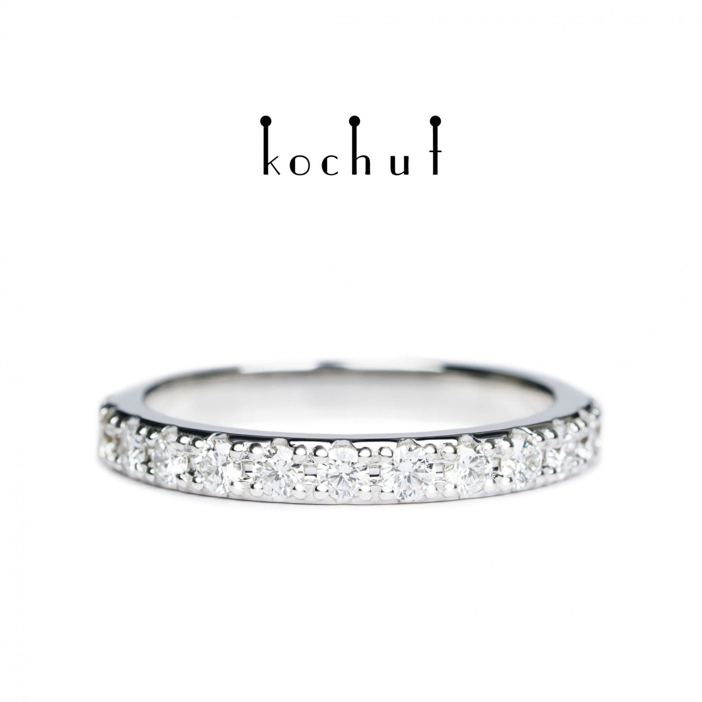 Meine Umlaufbahn — Ring aus Wießgold mit Diamanten, mit Rhodium überzogen