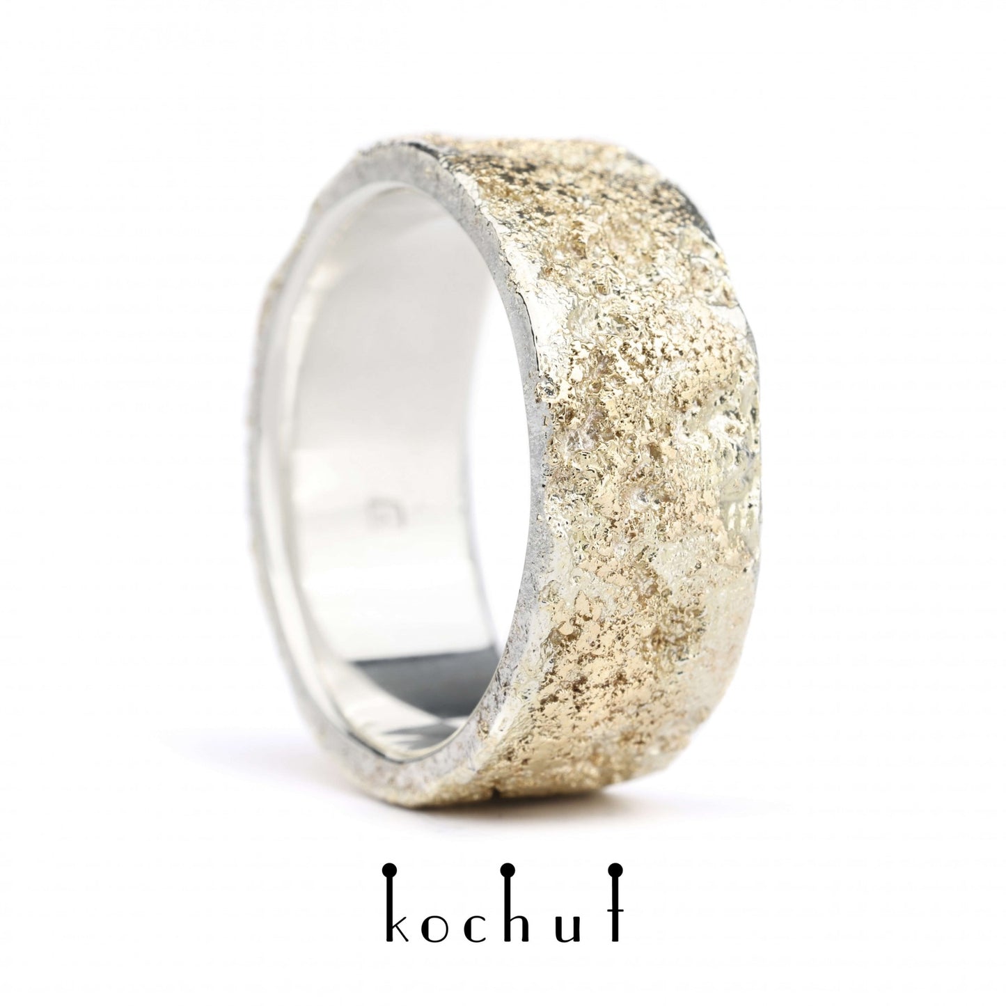 Leib und Seele mit Baum des Lebens — Silberring mit Gelbgoldverschmelzung (8 mm)