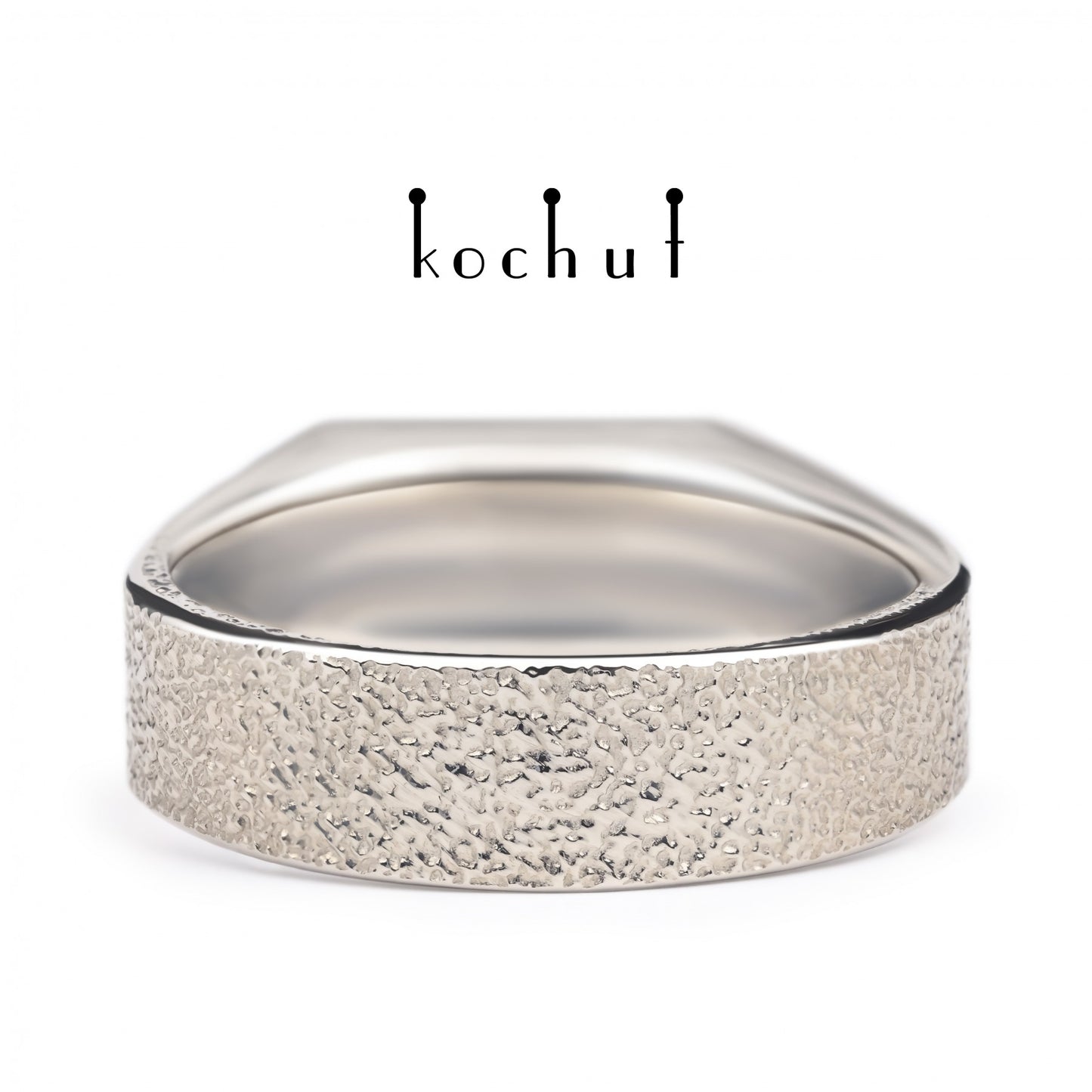 Kоgen – Mokume-Ring aus Palladiumgold, oxidiertem und geätztem Silber
