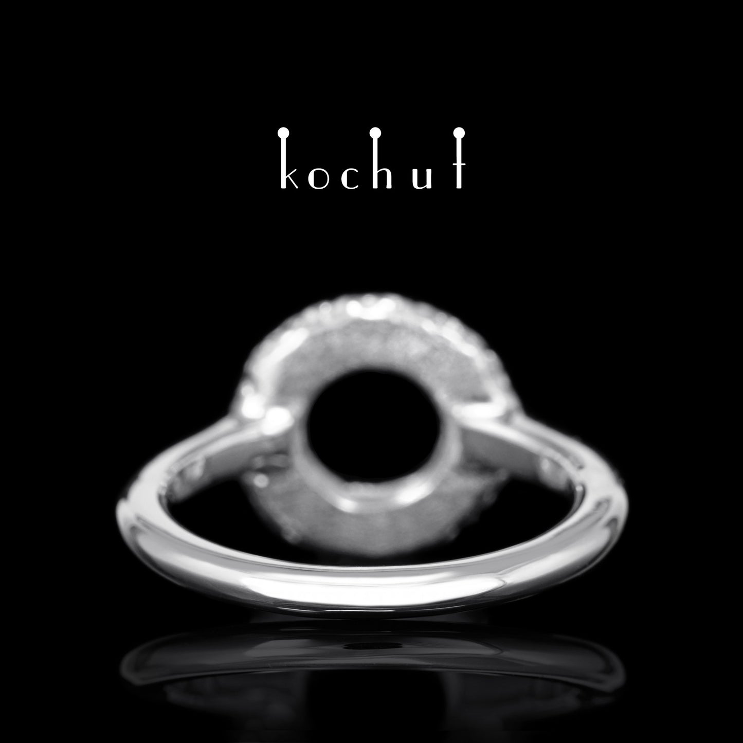 Fata Morgana - Ring aus Weißgold mit Diamanten, schwarz rhodiniert