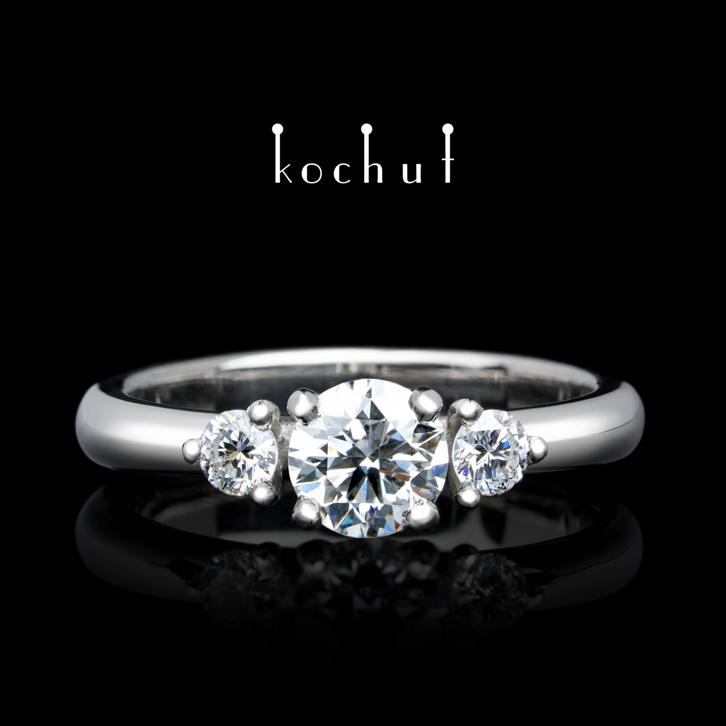 Athene — Ring aus Platin 23K mit weißen Diamanten