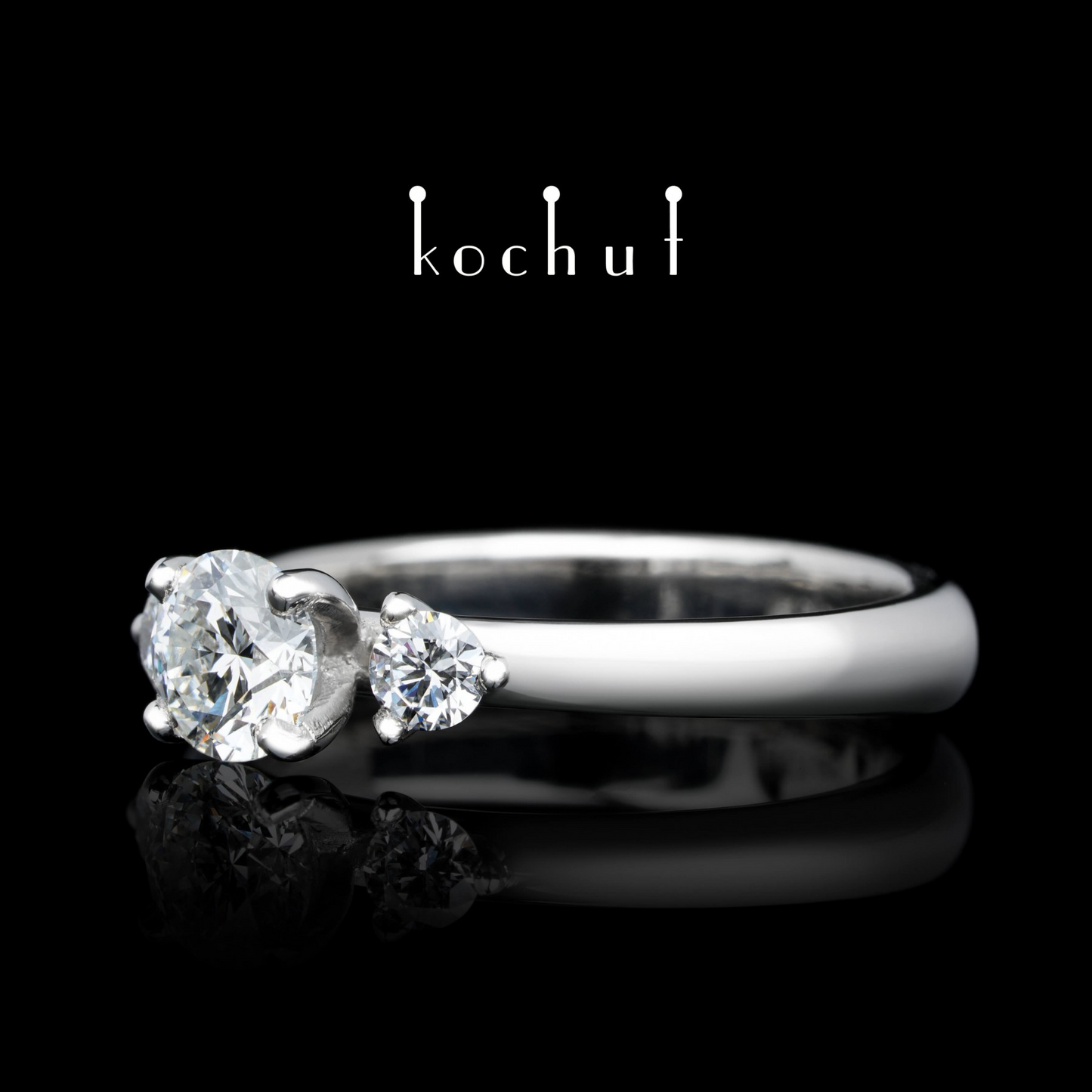 Athene — Ring aus Platin 23K mit weißen Diamanten