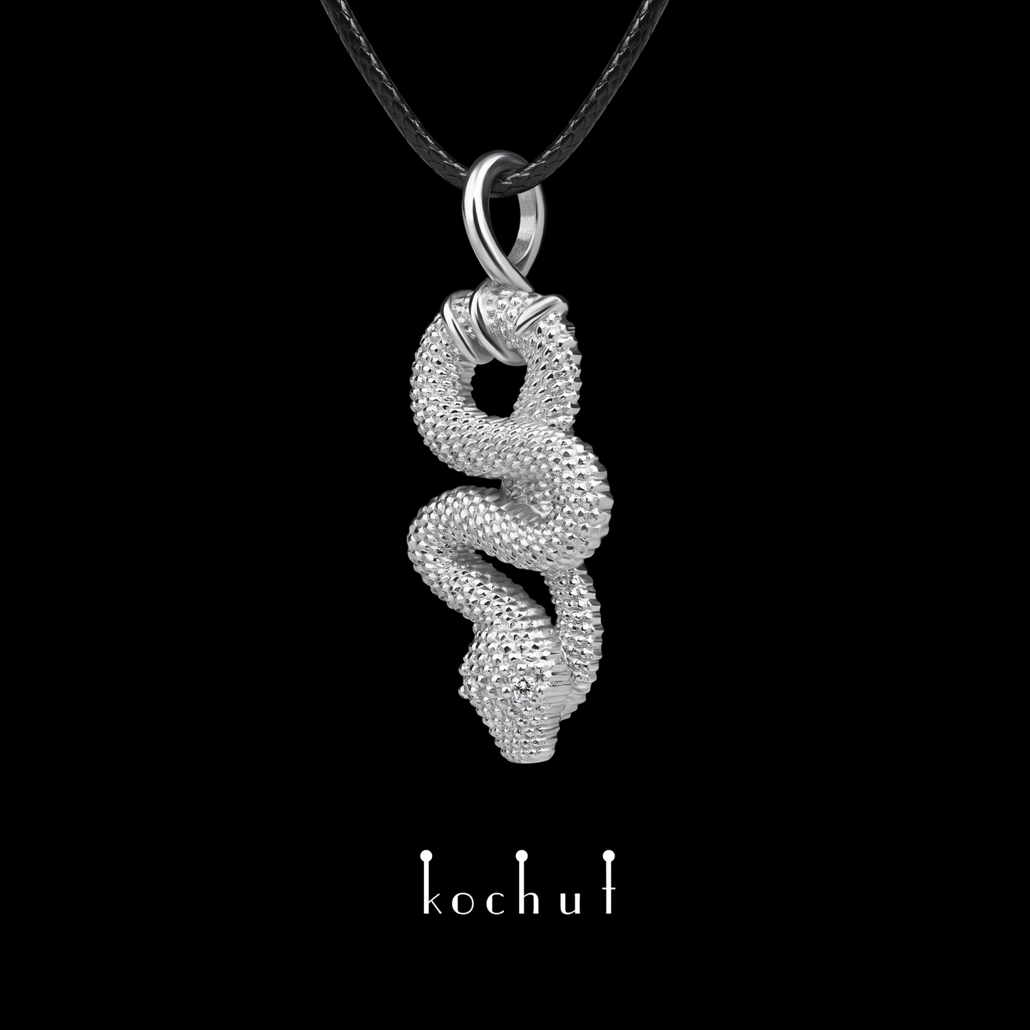 Liebe der Widerspenstigen - Anhänger aus Weißgold mit Diamanten, überzogen mit weißem Rhodium
