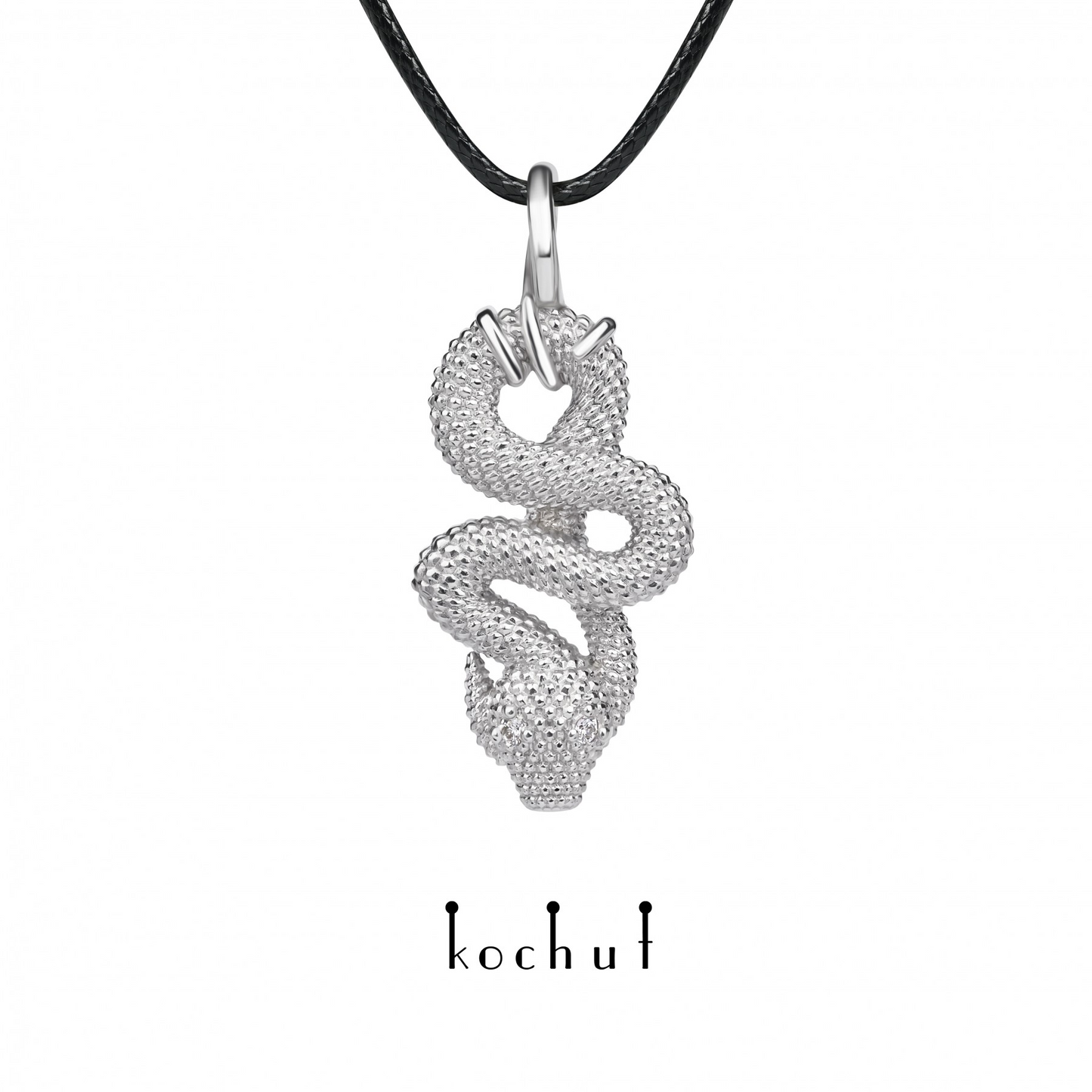 Liebe der Widerspenstigen - Anhänger aus Weißgold mit Diamanten, überzogen mit weißem Rhodium