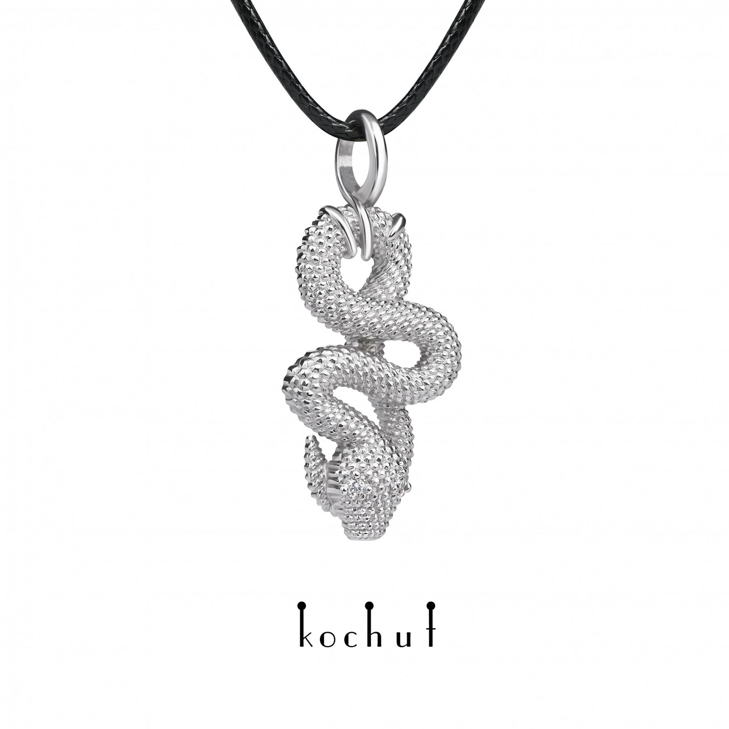 Liebe der Widerspenstigen - Anhänger aus Weißgold mit Diamanten, überzogen mit weißem Rhodium