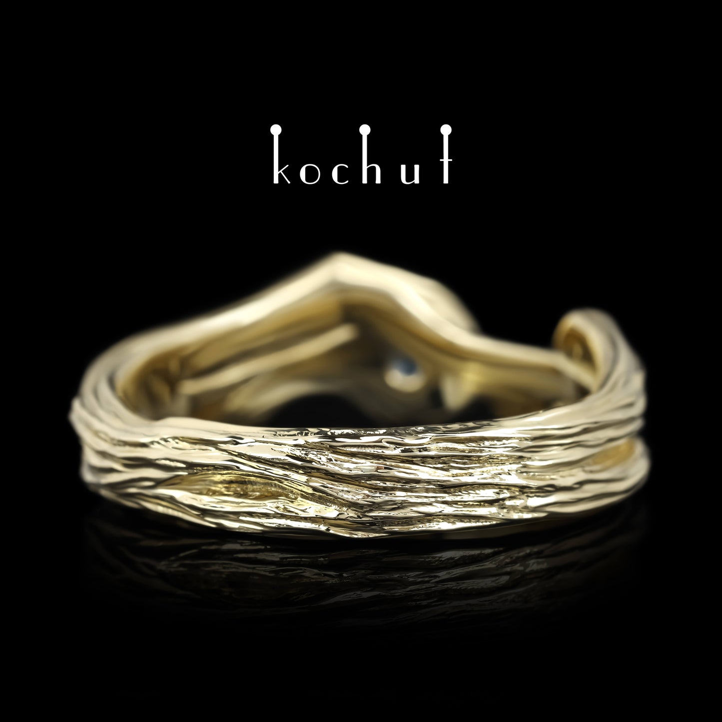 Zweig — Ring aus Gelbgold mit Topas